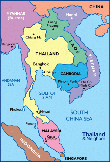https://www.pinterest.com/pin/303148618638262940/ Map of Thailand, Laos, Cambodia, and Vietnam