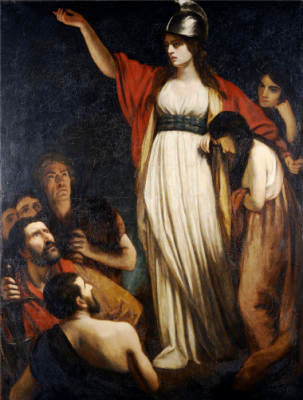 Queen Boudica in John Opie’s painting Boadicea Haranguing the Britons