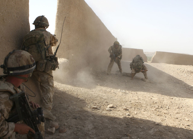 British Paratroopers in combat in Helmand Province via commons.wikimedia.org