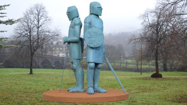 Kenny Hunter envisages two figures wearing armour