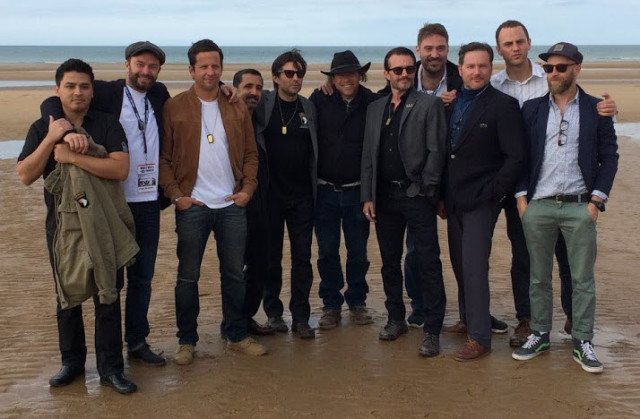 Band of Brothers actors on Omaha beach at the 2015 Reunion in Normandy