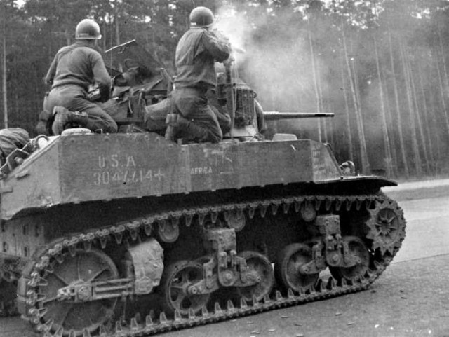 M5A medium tank firing