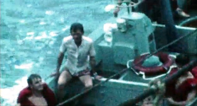Nguyen in the rescue boat