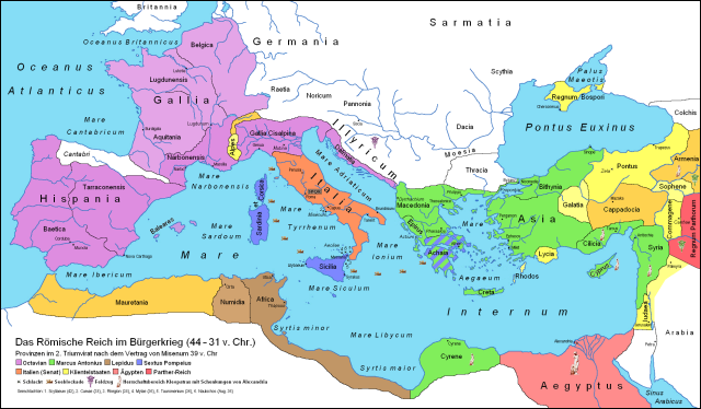 Though Rome controlled most of the Mediterranean, it still contained fractious states, and Egypt was essentially an independent state though it was deeply entwined with Rome