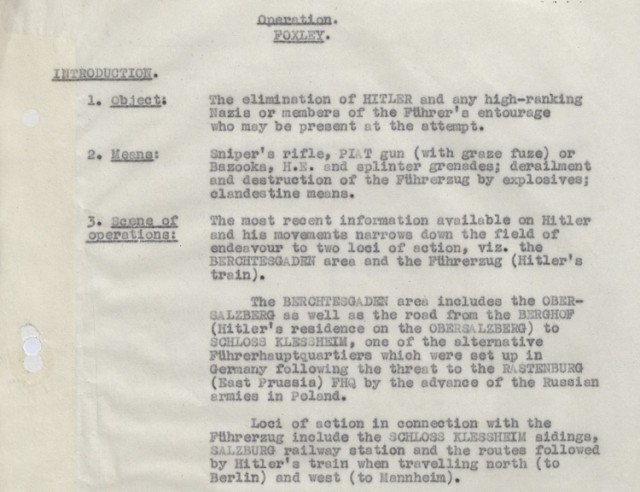 http://www.nationalarchives.gov.uk/education/resources/hitler-assassination-plan/ The declassified files of Operation Foxley