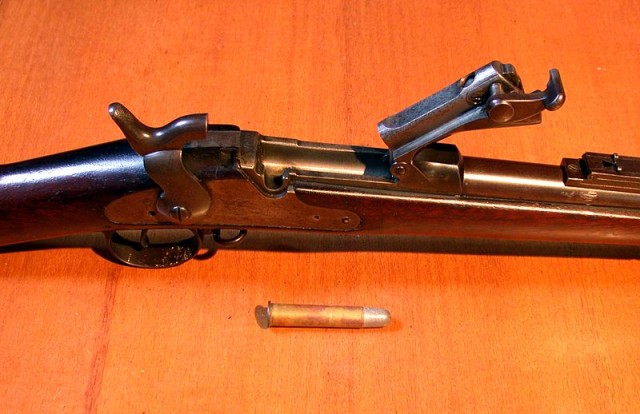 Standard issue for Custer's force was the breech-loading Springfield. 