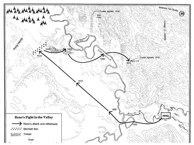 Reno's attack and scattered retreat.