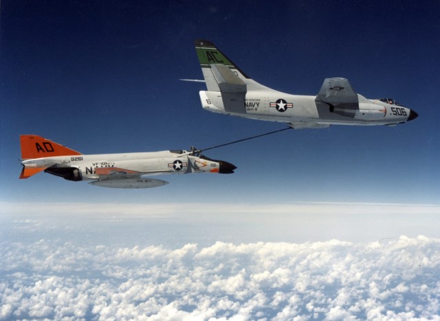 A3D-2_refueling_F4H-1F_during_Project_LANA_1961