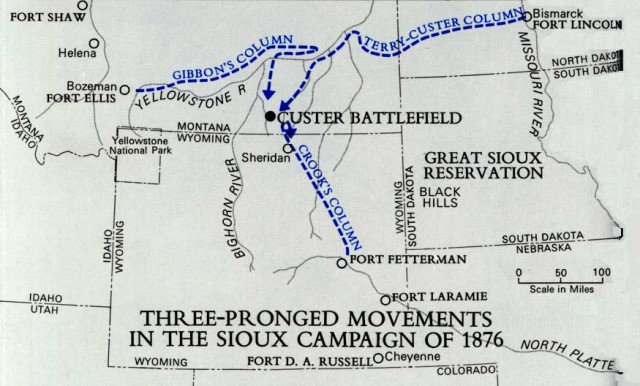 A larger overview of the military operations through southeast Montana