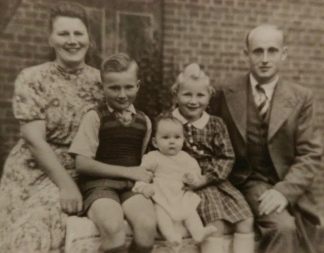 Taken in 1950, this picture shows the Ehrlich family approximately two years prior to their immigration to the United States. From left: Hedwig, Gerhard, Inge, Erika and Hugo. Courtesy of Inge Ehrlich Gauck