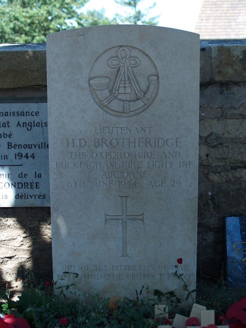 Herbert Denham Gravestone at Ranville Churchyard.