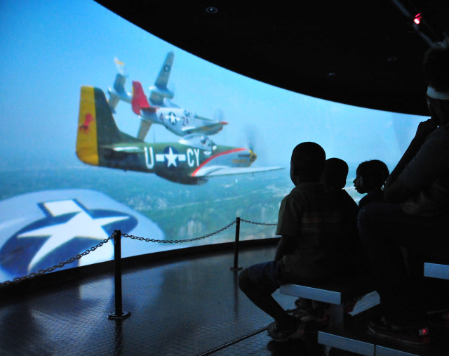 Inside of mobile theater