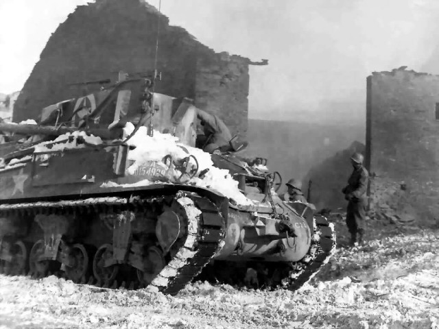 M32B1_ARV_of_6th_Armored_Division_Bastogne_14_January_1945
