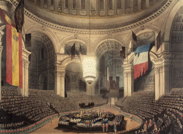 Nelson's Funeral was a grand affair, complete with captured French and Spanish flags and thousands in attendance.