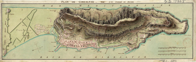 Map of Gibraltar drawn in 1799.