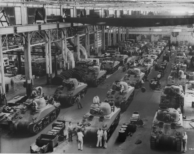 Production of M4A4 Sherman Tanks some time during 1942
