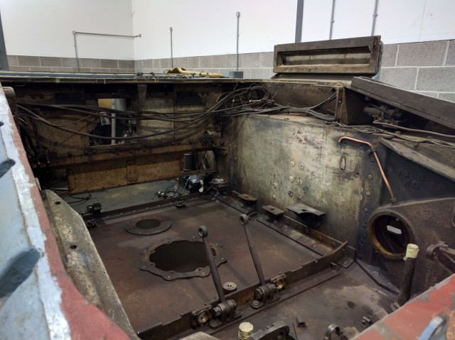 Matilda tank under maintenance in the workshop