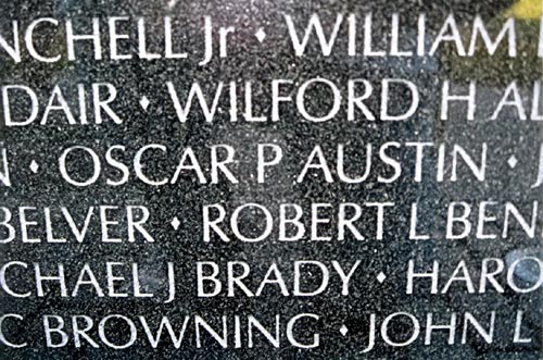 Oscar P Austin on the Vietnam Wall