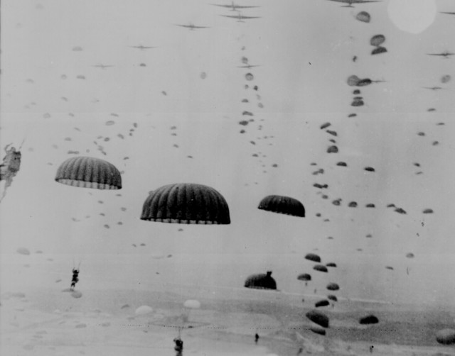 American Paratroopers descend over Holland in Operation Market Garden via archives.gov
