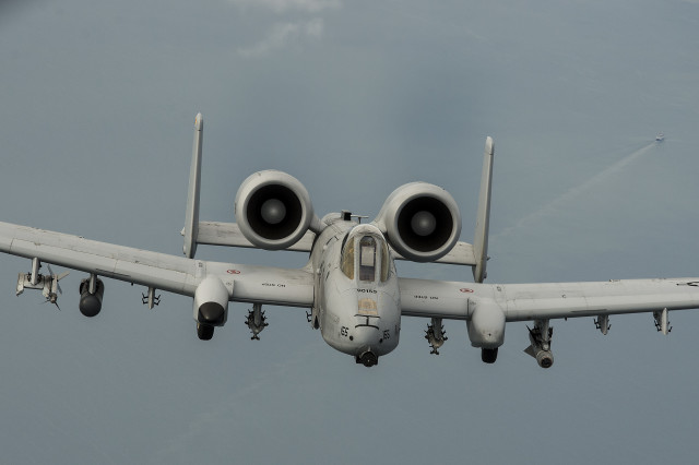 An A-10 Thunderbolt II flies over the Baltic Sea on Sept. 4, 2015. The engagement included the deployment of eight A-10s from the 303rd Fighter Squadron at Whiteman Air Force Base, Mo., to Amari Air Base, Estonia. The U.S. is committed to ongoing reassurance efforts to NATO allies in Eastern Europe. (U.S. Air Force photo/Tech. Sgt. Jason Robertson)