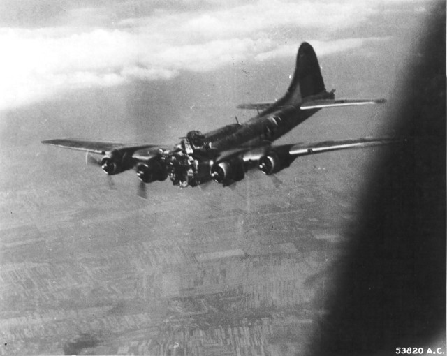 B-17G Fortress “Mizpah” took a direct AAA hit in the nose on mission to Budapest, 14 Jul 1944. 2 were killed instantly but the pilot held her level long enough for crew to get out & become POW's. The aircraft crashed near Dunavecse, Hungary