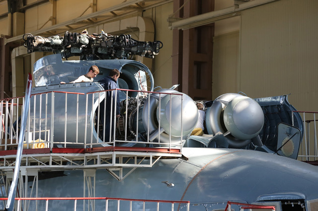 The Mil Mi-26T2 transport helicopter construction at Rostvertol plant. Rostov-on-Don, Russia. (Photo by Fyodor Borisov/Transport-Photo Images)