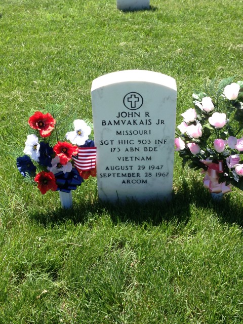 Bamvakais was initially interred in Resurrection Cemetery in Jefferson City in 1967, but the following year his remains were moved to Jefferson Barracks National Cemetery. Courtesy of Tony Bamvakais