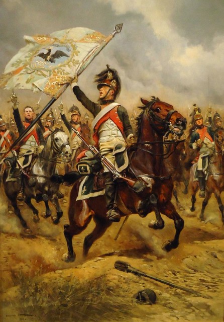 Though these are French Dragoons, they are similar in appearance to the unit Whittemore would have served in.
