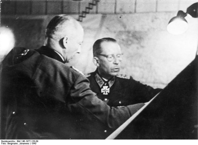 Generalfeldmarschall Günther von Kluge (left) and Gotthard Heinrici, mid 1943
