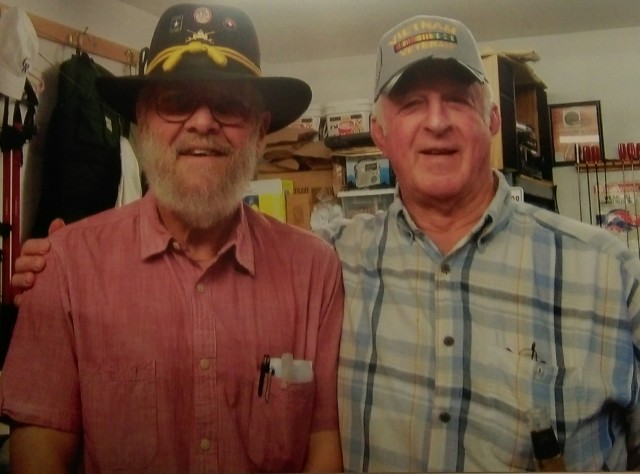 Robert Cliburn, right, is pictured with Jack Monturi, with whom he served in Vietnam. While in Vietnam in 1968, Cliburn borrowed $100 from Monturi and was not able to repay the debt until last year. Courtesy of Robert Cliburn