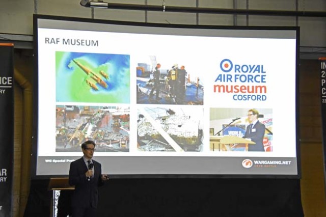 Head of Special Projects, Tracy Spaight, outlines some of the work Wargaming do with their partners. This slide outlines support given to the RAF Museum with raising the world's sole surviving Dornier Do17 from the Goodwin Sands and it's ongoing preservation at RAF Cosford.