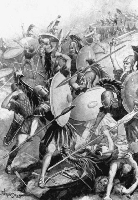 Athenian troops fleeing the walls of Syracuse