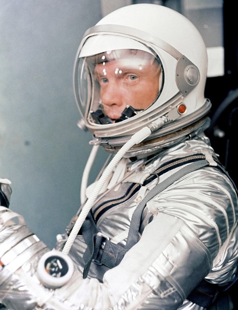 John Glenn in a Mercury spacesuit