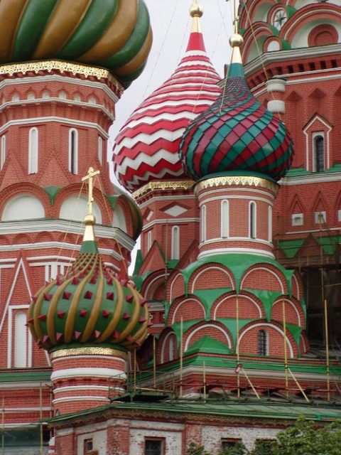 St. Basil’s Cathedral in Kazan, built as a monument to Russian conquest of the city. Photo Credit.