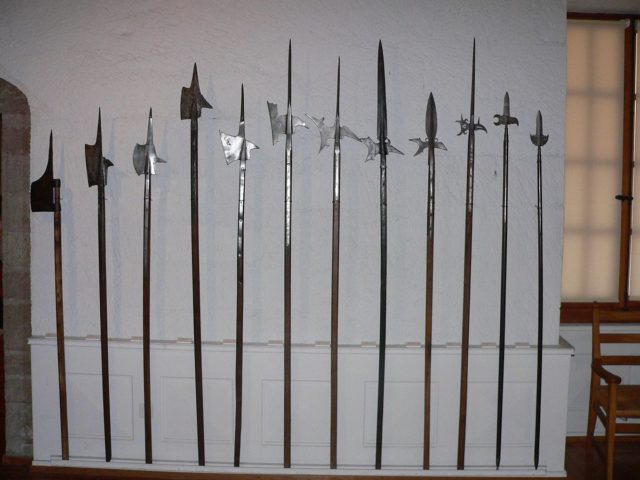 Different sorts of halberds and halberd-like pole weapons in Switzerland. Photo Credit.