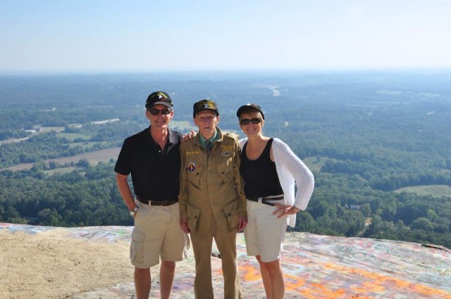 At the summit of Currahee with Dough and Nancy Barber.