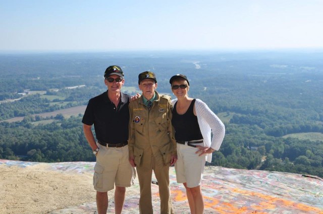 At the summit of Currahee with Dough and Nancy Barber. 