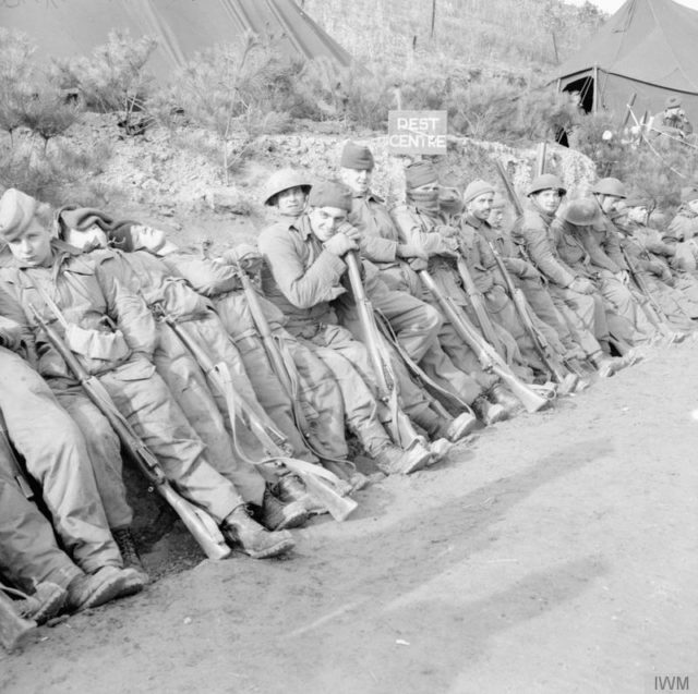 The Black Watch relax at a rest centre and wait to be transported back to the front in 1951.