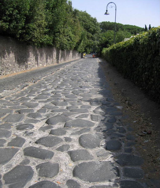 The Appian Way still carries traffic today.