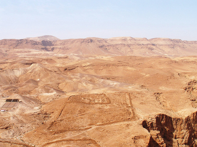 Photo of Roman siege works at Masada by Pedro via Flickr Creative Commons - https://www.flickr.com/photos/pedrocaetano/5469105004/ 