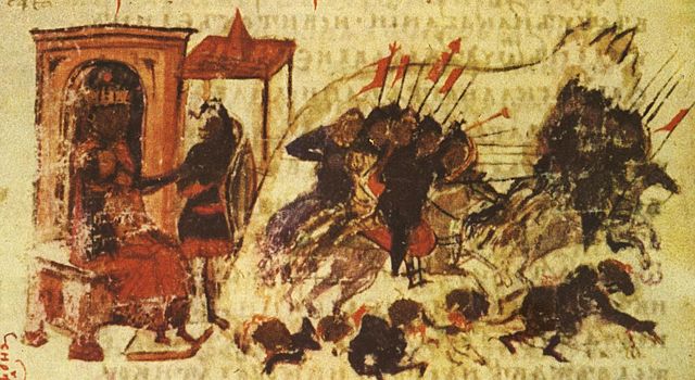 The Bulgarians Fighting Arabs In the second Siege of Constantinople