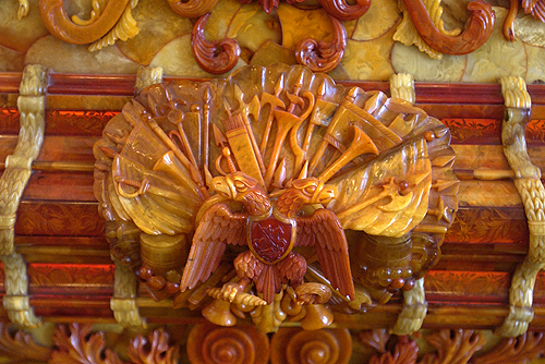 Detail of amber in the replicated Amber Room