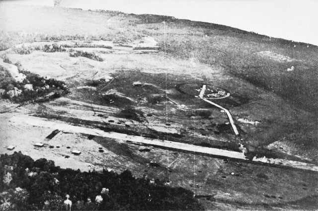 Aerial view of Henderson Field on Guadalcanal, August 7, 1942