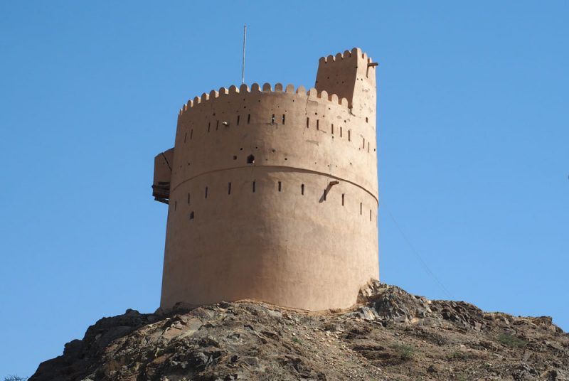 One of hundreds of watch towers to be found around Oman.  Oman Forts April 2016

Picture by: © www.thetraveltrunk.net