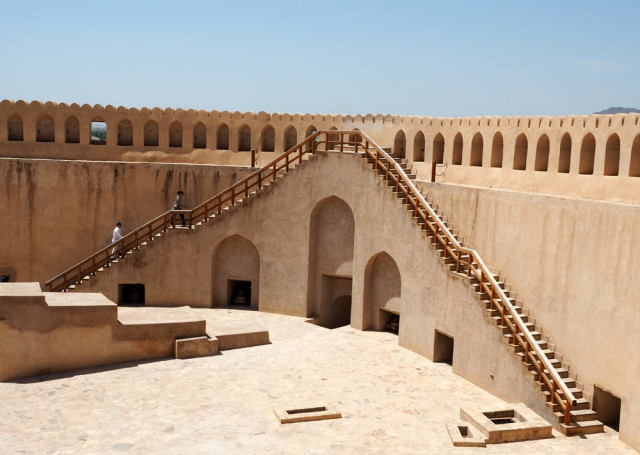 Nizwa Fort the huge circular tower. Oman Forts April 2016 Picture by: © www.thetraveltrunk.net