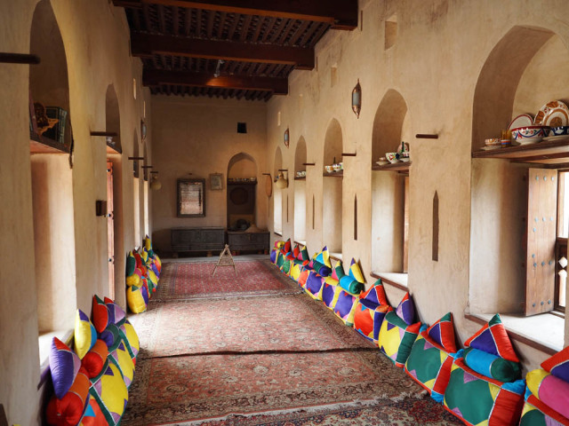 Nakhal Fort room interior. Oman Forts April 2016 Picture by: © www.thetraveltrunk.net