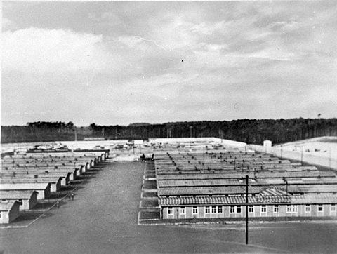 View of the barracks at the Ravensbrück concentration camp. From the United States Holocaust Memorial Museum. 