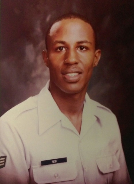 A 23-year-old Reid is pictured in Air Force uniform while serving at Clark Air Base in the Philippines in 1985.  Courtesy of Martin Reid   