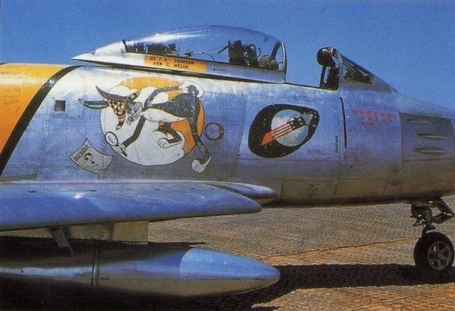 Risner's F-86; notice the nose art. By US Air Force - US Air Force