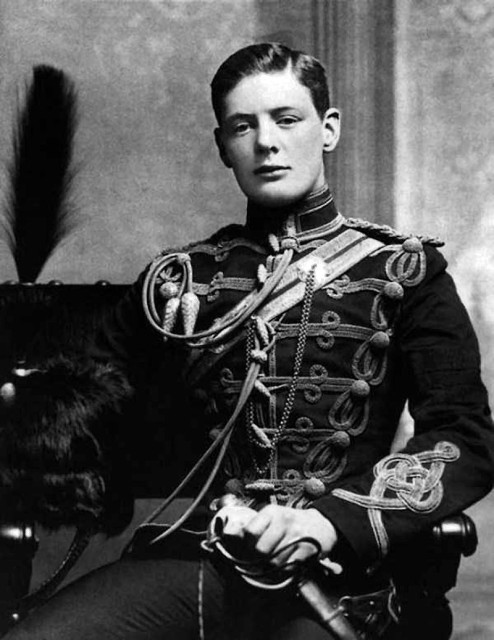 Churchill posing in uniform, 1895. 